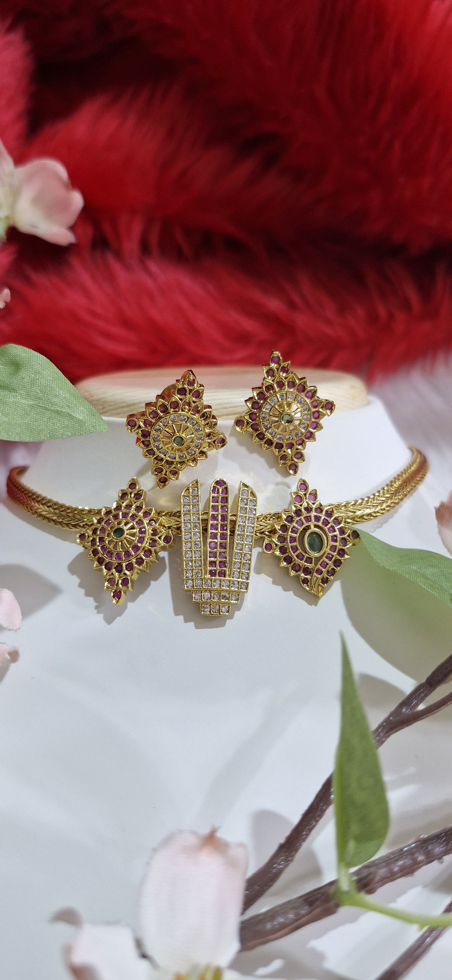 South Indian Temple Jewellery Venkateshwar Inspired Choker Necklace Set