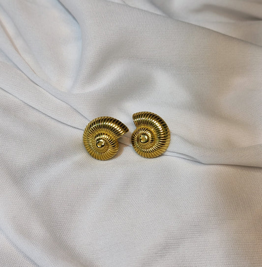 Anti Tarnish Retro Spiral Gold Plated Clip-On Earrings