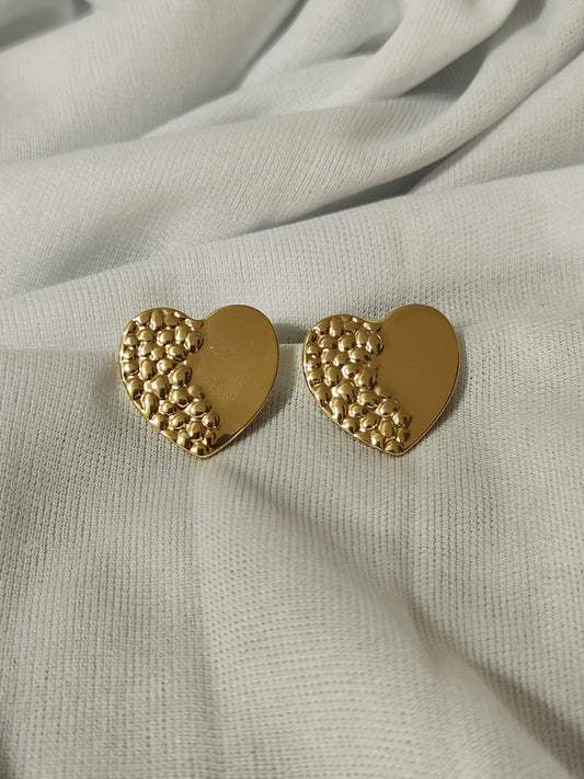 Anti Tarnish Heart Shaped Teardrop Earrings with Freshwater Pearls