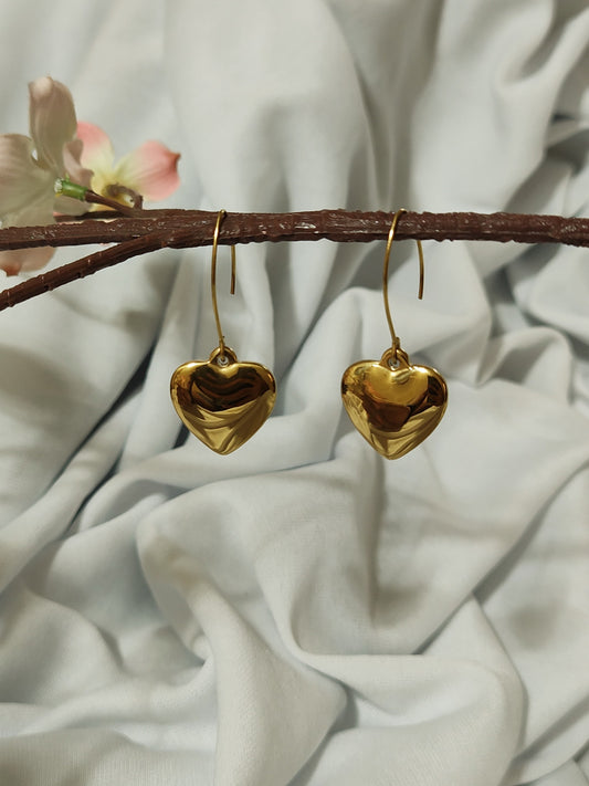 Anti Tarnish Heart Shaped Earrings