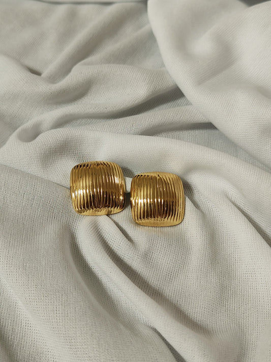 Anti Tarnish Square Stud Earrings