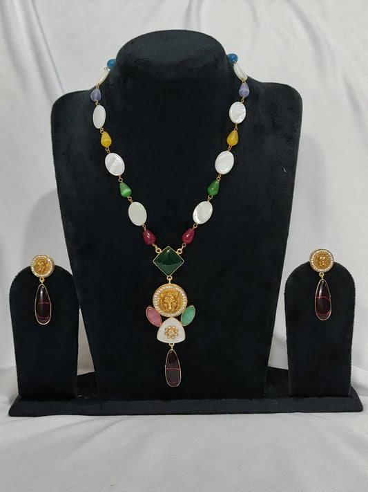 Elegant Multicolor Beaded Necklace Set