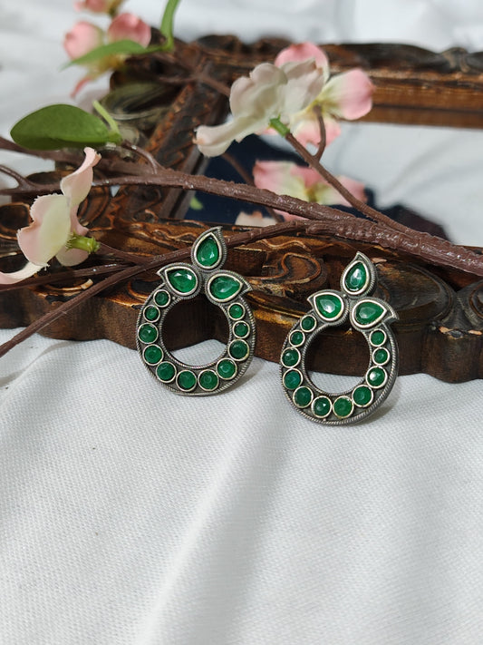 Enamel Circle Earrings