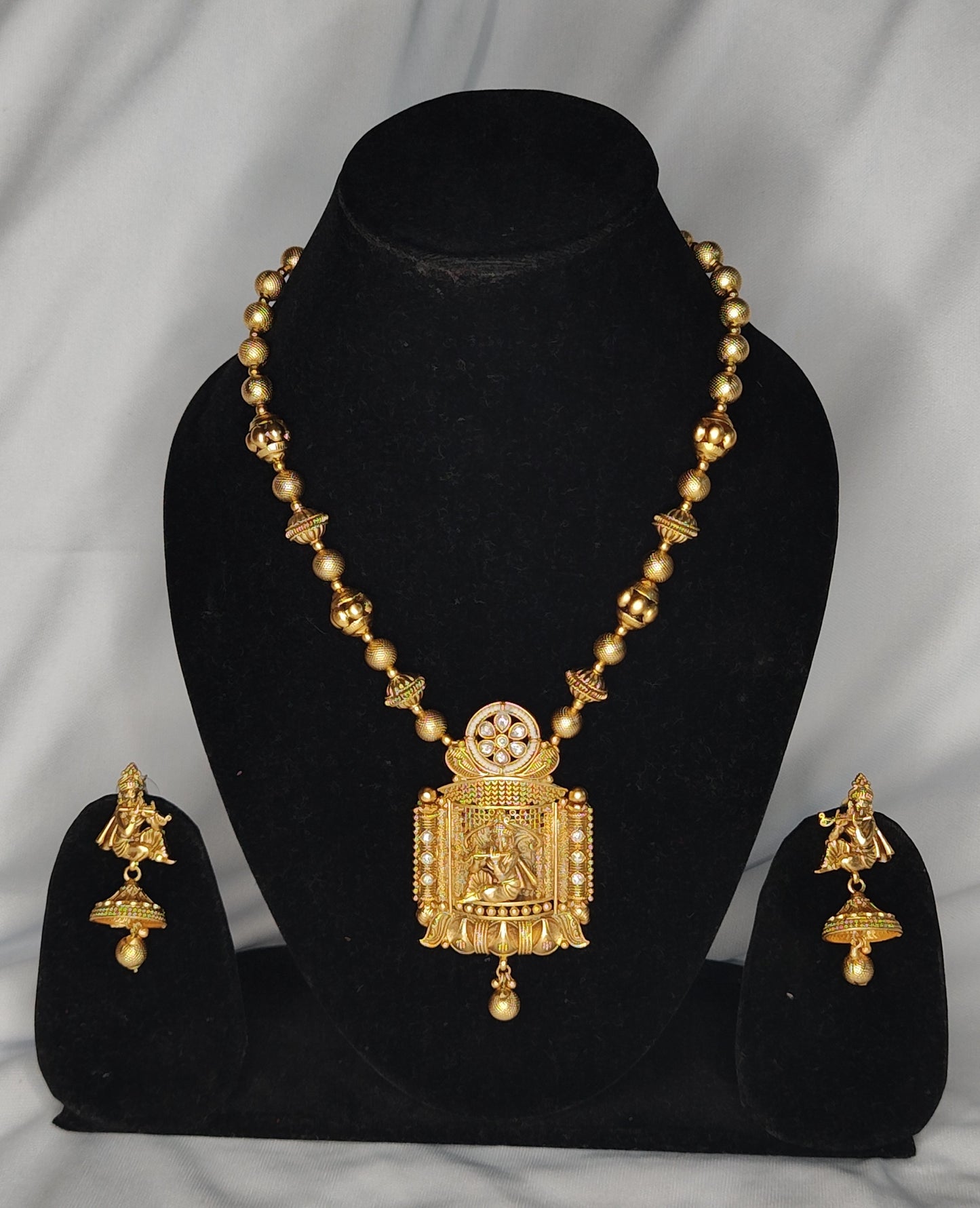 Premium Krishna set with Matar Mala made with Pure Copper